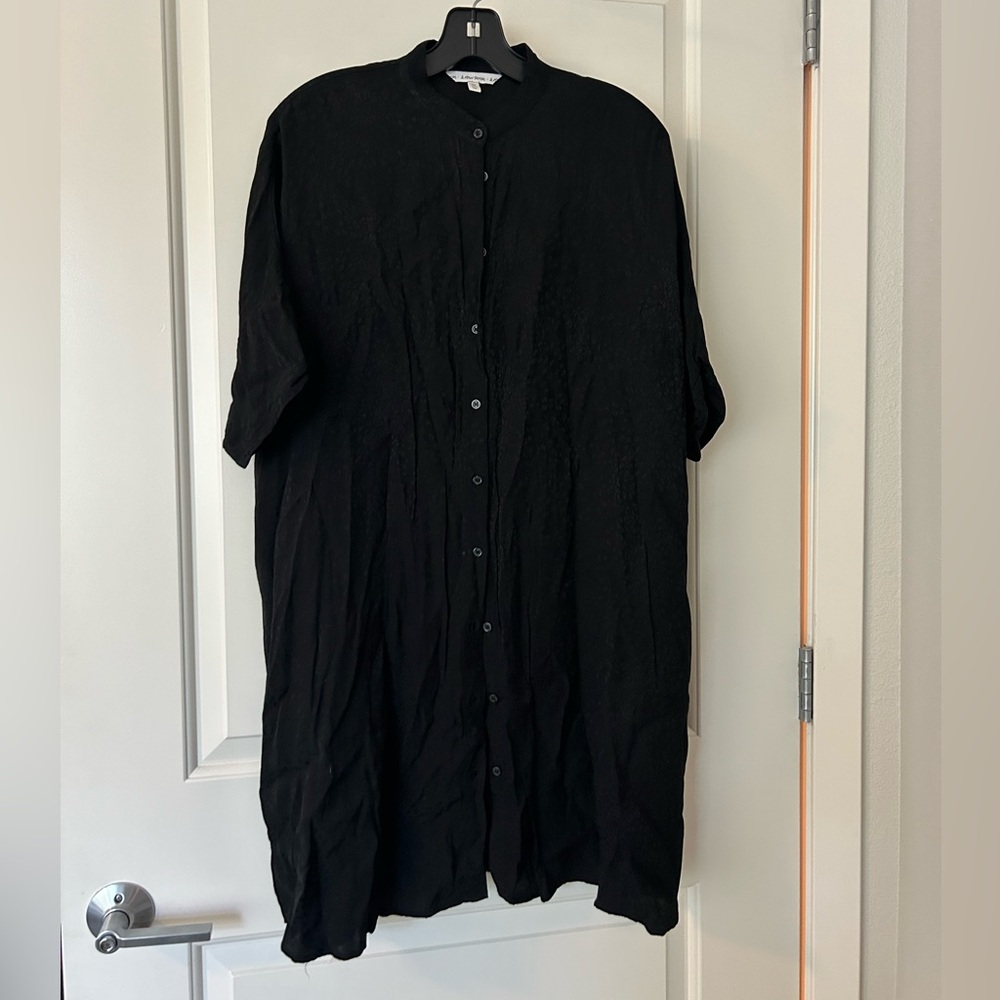 & other stories black button down shirt dress